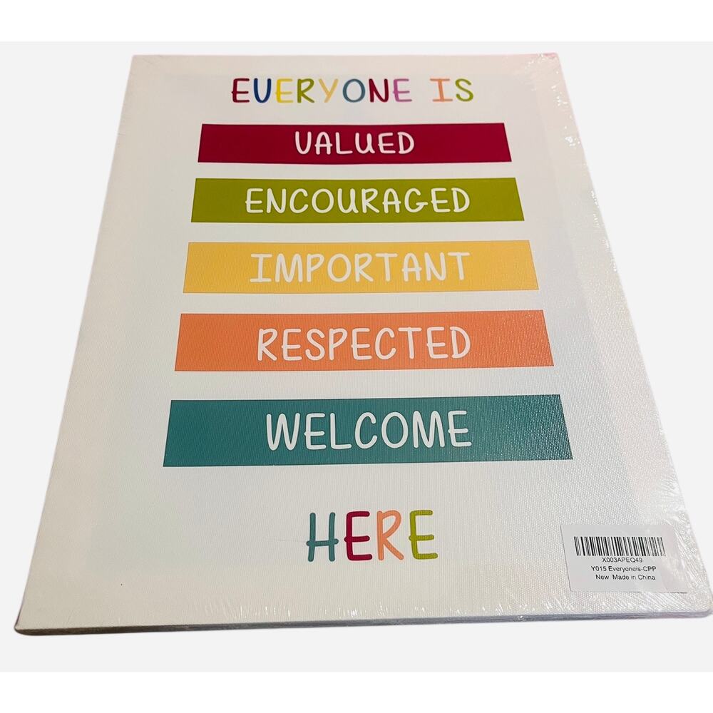 Everyone Is Inspirational Wall Hanging Framed Cotton 18” x 12”